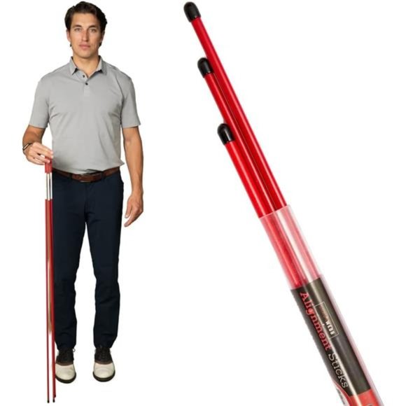 Golf Alignment Stick (Pack of 3 Golf Sticks) Swing. Golf Training Sticks for Men - Picture 3 of 7